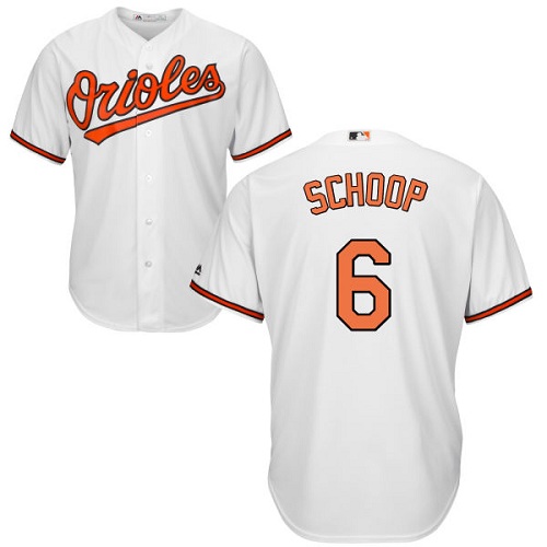Orioles #6 Jonathan Schoop White Cool Base Stitched Youth MLB Jersey